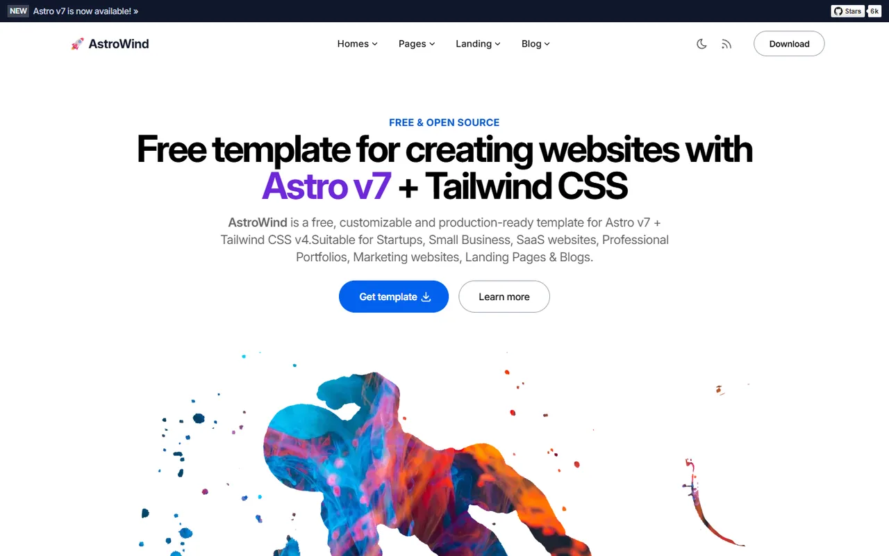 AstroWind Business Website preview