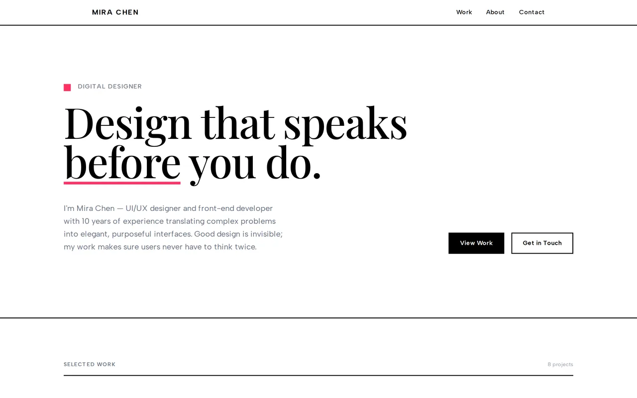 Minimalist Portfolio preview
