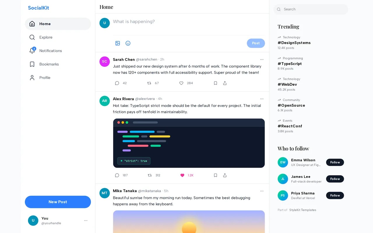 Social Media Feed preview
